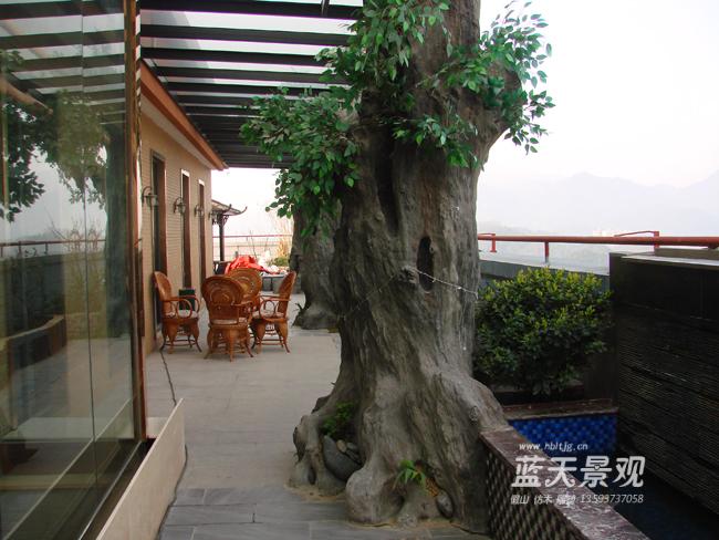 蓝天景观仿古假树设计施工图片